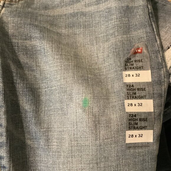Levi’s Premium Size 28X32 -724 High Rise Slim Straight Womens BlueJeans. New - Picture 8 of 9